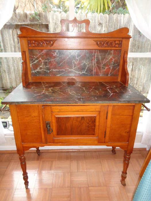 Vintage Buffet with Red Granite Top