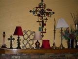 Lamps, wine rack, decorative items