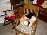 Rocking chairs, stuffed animals