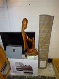 Flatscreen TV, Wood Sculpture, and More