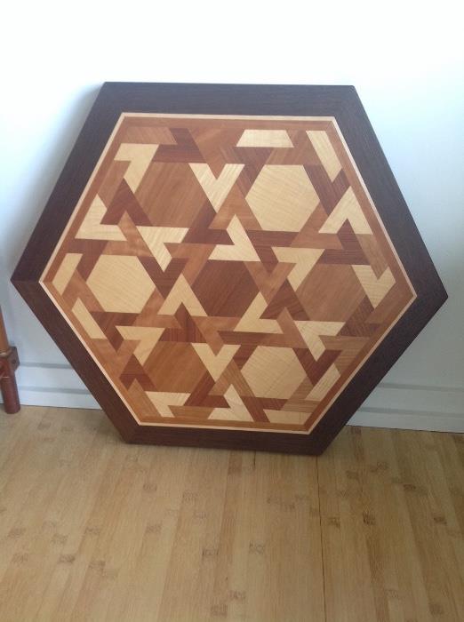 Stunning inlaid wood Tabletop by Walter Dill