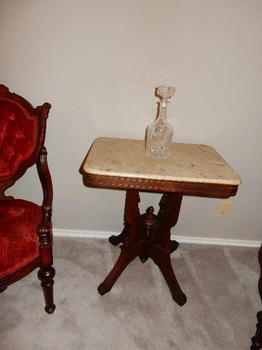 East Lake Marble Top Lamp Table