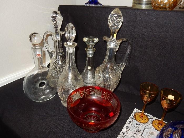 Assorted Lead Crystal Decanters