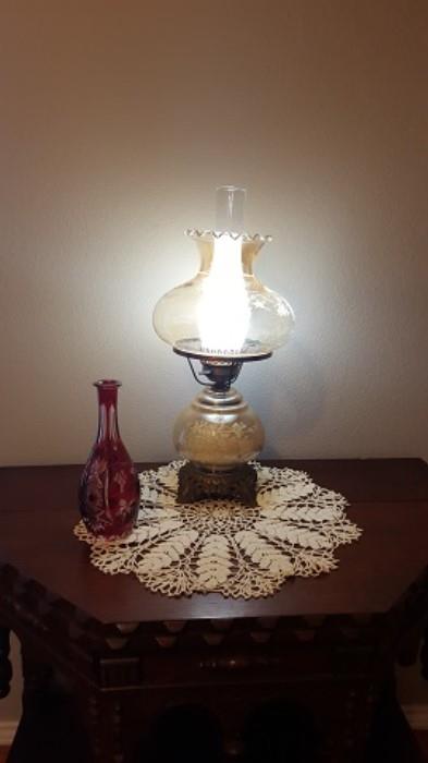 Gone with the Wind Lamp, Cut to Clear Decanter