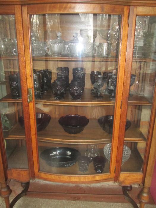 Nice bow front china cabinet