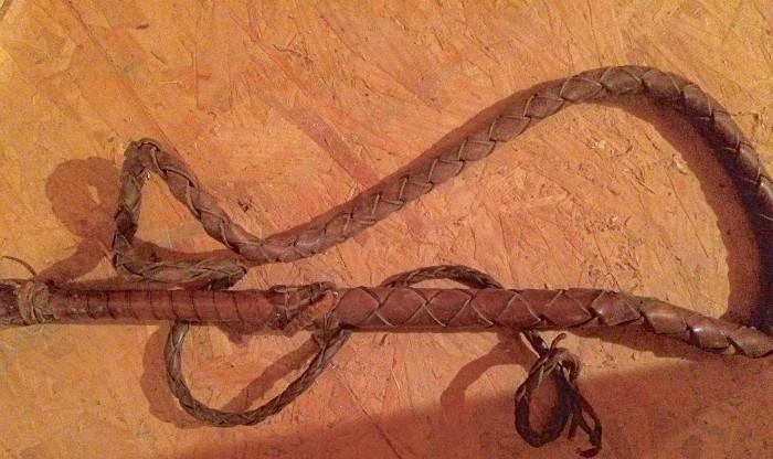 Braided leather whip