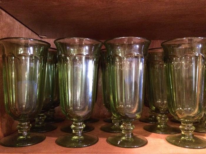 Imperial vintage stemmed glasses --three sets of different sizes