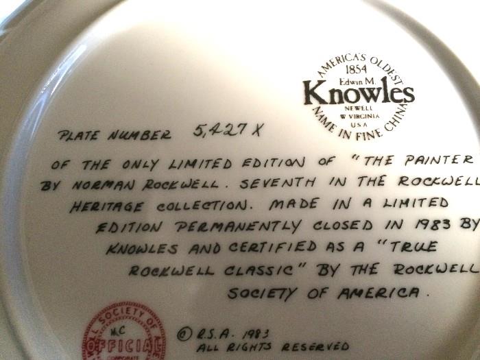Norman Rockwell collectible plate (there are about 30) with box and certificate