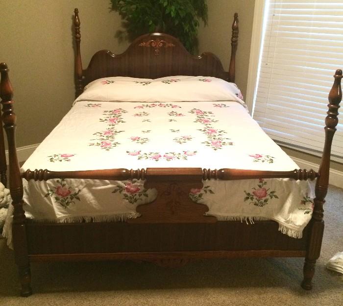 Antique bed #2 with matching armoire and vanity