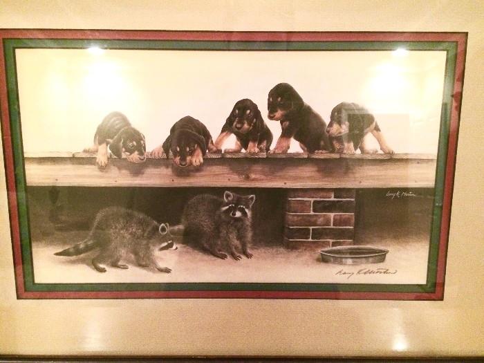 Larry K Martin framed animal print