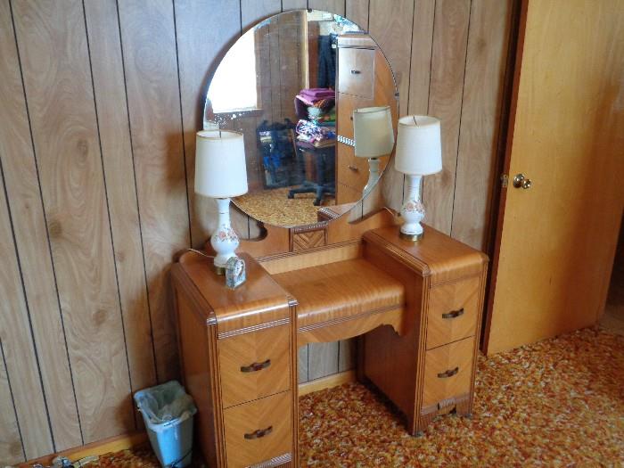 Depression Era Dressing Table with mirror .