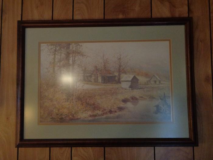  Signed and Framed print by Ben Hampton  " The Home Place " .
