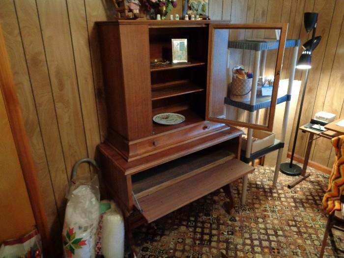 Vintage cupboard and serving table/writing desk .