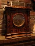 Antique German mantel clock in beautiful Gothic revival case