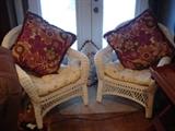 Wicker arm chairs