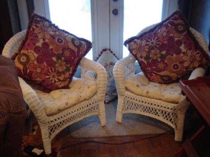 Wicker arm chairs