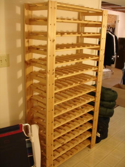 Solid wood wine rack--room for 126 bottles!