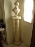 Fine marble bust, on antique marble pedestal