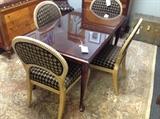 Mahogany Dinette Table w/ Protective Glass Top