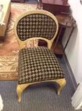 Black/Gold Diamonds Upholstered Dining Side Chair - Detail