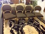 Black/Gold Diamonds Upholstered Dining Side Chairs - Set of 4