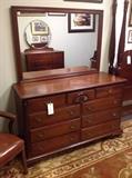 Permacraft Solid Mahogany Nine-Drawer Dresser w/ Mirror