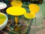 Yellow Adjustable Height Round Bar Table - 3 Available