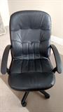 Black Faux Leather Rolling/Swivel Adjustable Office Chair