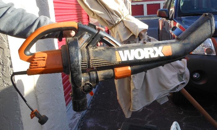 Leaf Blower, WORX, electric, comes with canvas storage bag.Working when put in storage one year ago.