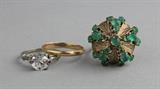Lot 1006: EMERALD CABOCHON 14K YELLOW GOLD COCKTAIL RING AND TWO 18K RINGS http://www.invaluable.com/auction-lot/emerald-cabochon-14k-yellow-gold-cocktail-ring-an-1006-c-e0942d6aa7