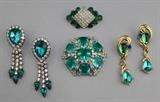 Lot 1017: JOMAZ RHINESTONE PIN, TRIFARI RHINESTONE DROP EARRINGS, RHINESTONE PIN AND RHINESTONE DROP EARRINGS http://www.invaluable.com/auction-lot/jomaz-rhinestone-pin,-trifari-rhinestone-drop-ear-1017-c-33749a2988