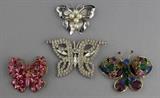 Lot 1023: VINTAGE REGENCY BUTTERFLY PIN, SILVER AND CULTURED PEARL BUTTERFLY PIN, MULTI-COLORED RHINESTONE BUTTERFLY PIN AND A CLEAR... http://www.invaluable.com/auction-lot/vintage-regency-butterfly-pin,-silver-and-culture-1023-c-9154dbca4f