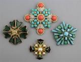 Lot 1030: KENNETH JAY LANE MALTESE CROSS BROOCH, TRIFARI MALTESE CROSS BROOCH, FAUX EMERALD MALTESE CROSS BROOCH AND A BLUE...  http://www.invaluable.com/auction-lot/kenneth-jay-lane-maltese-cross-brooch,-trifari-ma-1030-c-c5b4e8f807