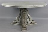 Lot 1077: WHITEWASHED WOOD DINING TABLE WITH SCROLL PEDESTAL BASE http://www.invaluable.com/auction-lot/whitewashed-wood-dining-table-with-scroll-pedesta-1077-c-a754a66975