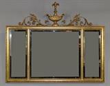 Lot 1096: LA BARGE HEPPLEWHITE STYLE GILT PAINTED AND BEVELED TRIPLE PANEL MANTEL MIRROR http://www.invaluable.com/auction-lot/la-barge-hepplewhite-style-gilt-painted-and-bevel-1096-c-ea44d66aab