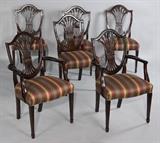 Lot 1103: SIX STICKLEY FURNITURE "MONROE PLACE" MAHOGANY DINING CHAIRS STYLE 4587-S, INCLUDING TWO ARM http://www.invaluable.com/auction-lot/six-stickley-furniture-monroe-place-mahogany-di-1103-c-211413dae1