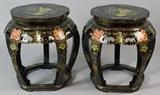 Lot 1293: PAIR OF MODERN CHINESE MOTHER OF PEARL INLAID AND LACQUER STOOLS http://www.invaluable.com/auction-lot/pair-of-modern-chinese-mother-of-pearl-inlaid-and-1293-c-44b4c01806