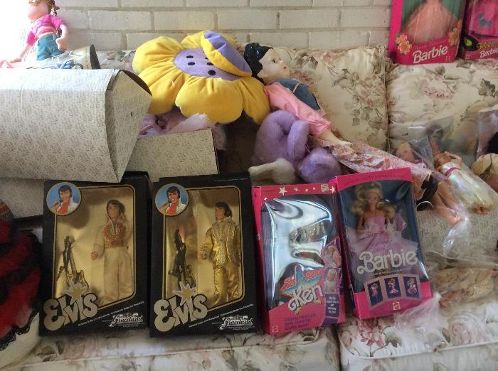 Barbie and elvis dolls