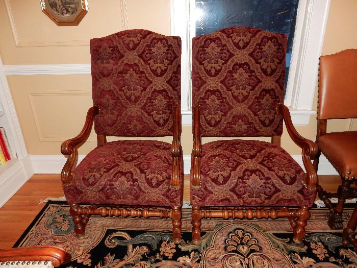 Antique 8 way, hand tied chairs.