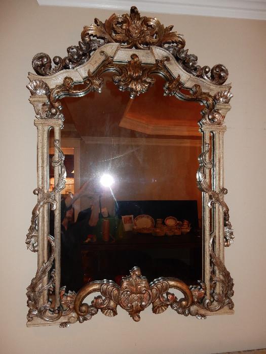 Handcrafted Antique Mirror from Italy.