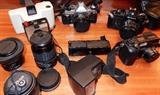 Various vintage cameras.