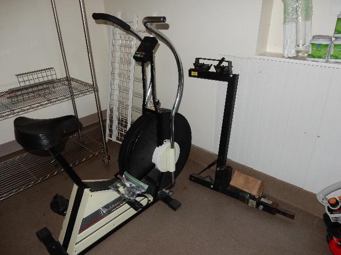 Exercise bike and Thule bike carrier.