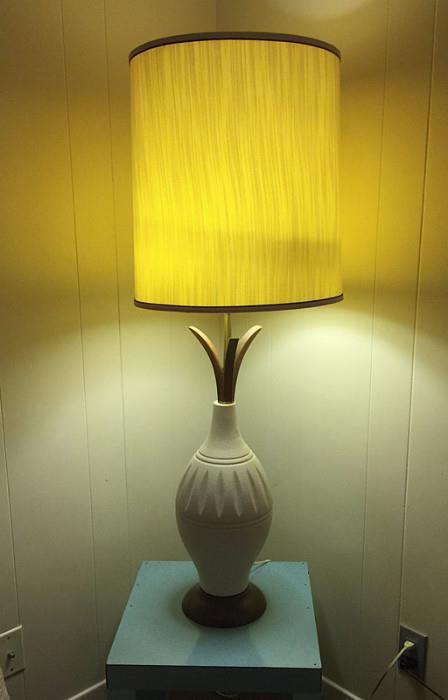 MCM Lamp and Turquoise Table