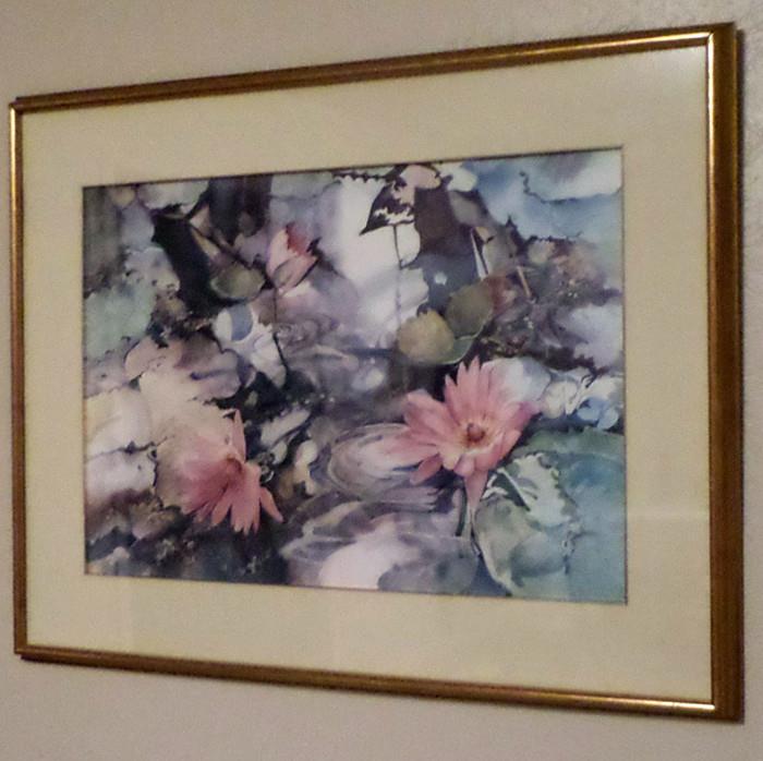 Signed & Numbered Floral watercolor by acclaimed Texas artist, Karen Vernon

