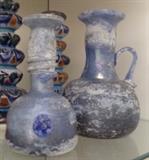 Blue Opalescent Glass Vessels , Retrieved from The Sea