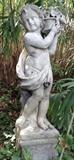 Old World Cement Statue Cherub "Spring" 