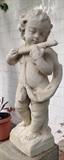 Old World Cement Statue Cherub Musician 
