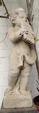 Old World Cement Statue Cherub Musician Playing The Pan Flute