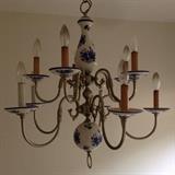 Blue and White Ceramic 2-tier Chandelier