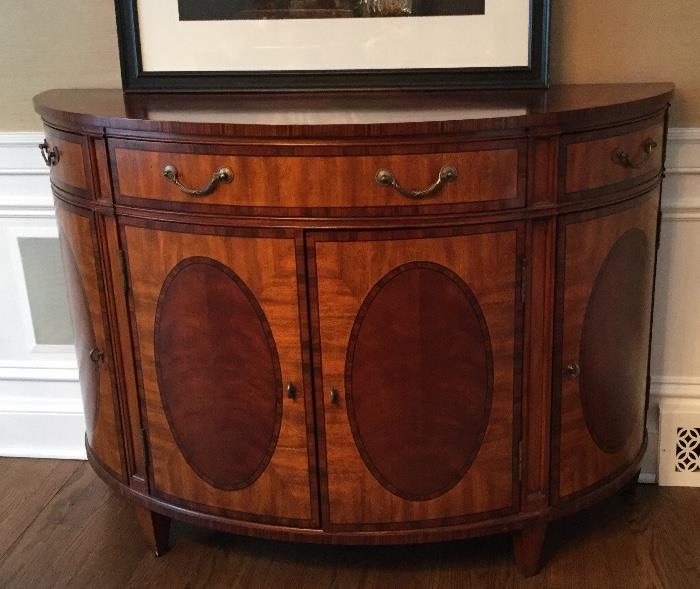Ethan Allen Demilune Buffet - matches Dining Room Set:  48" wide x 20" deep x 36" high